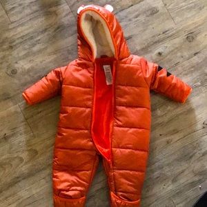 Infant tiger snowsuit